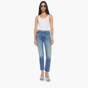 MOTHER Blue Distressed Jeans